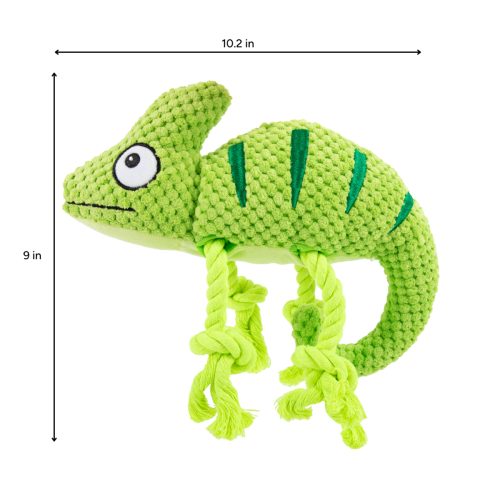 Brookbrand Pets Green Chameleon Rope Squeaky Dog Toy