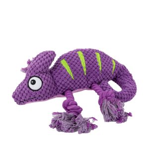 Brookbrand Pets Purple Chameleon Rope Squeaky Dog Toy